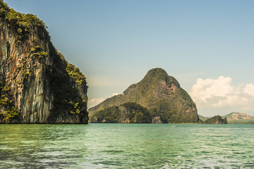 view of the sea and islands in Phang Nga bay
