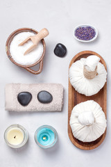 Set of traditional spa products. Natural body care concept