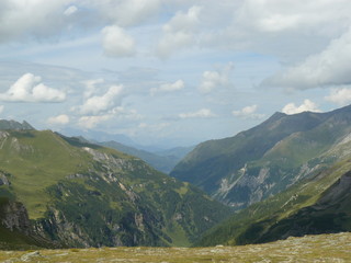 Valley carving mountain range Europe 