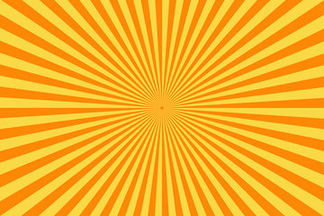Retro comic book background. Vintage yellow sun rays. Pop art style. Vector