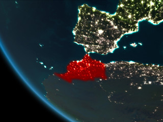 Morocco at night from orbit