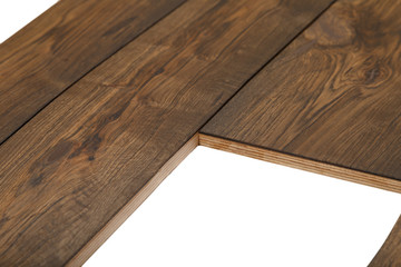 old plank wood isolated on white background