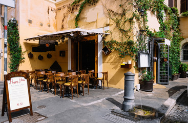 Cozy old street in Trastevere in Rome, Italy