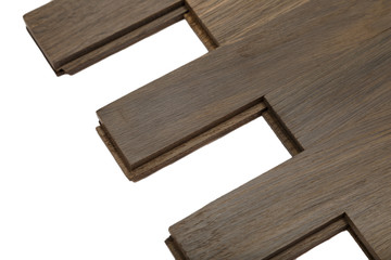 Oak old dark parquet on isolated image