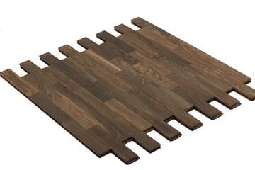 Oak old dark parquet on isolated image