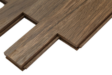 Oak old dark parquet on isolated image