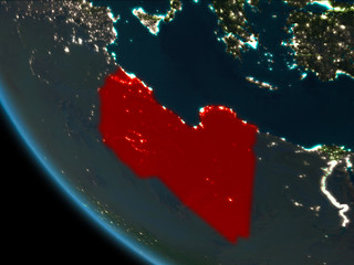 Libya at night from orbit