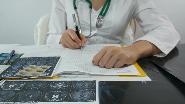 female doctor works in the hospital