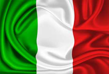 Vector Mexico Italy flag realistic silk drape