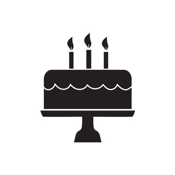 birthday cake icon- vector illustration
