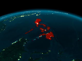 Orbit view of Philippines at night