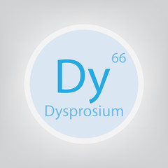 Dysprosium Dy chemical element icon- vector illustration