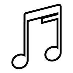 Isolated sixteenth beamed note. Musical note