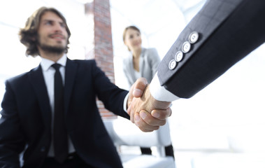 Closeup of a business hand shake