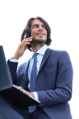 closeup.successful businessman talking on the phone