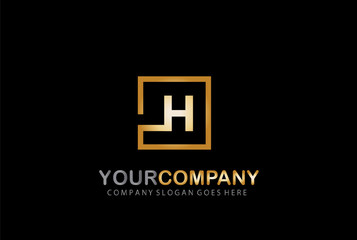 Obraz premium H Logo Design Golden Concept