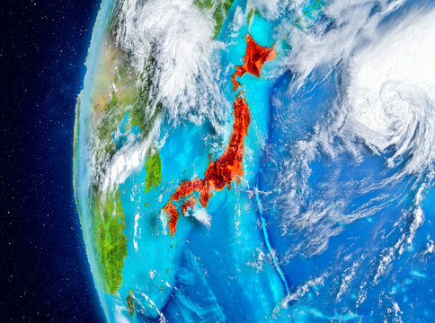 Japan on Earth from space