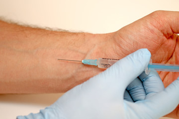 Injection for medical purposes for humans