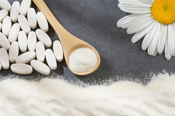 Pills and collagen protein powder - Hydrolyzed.