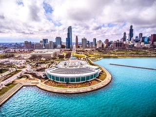 Rolgordijnen Amazing Chicago © Drone Dood