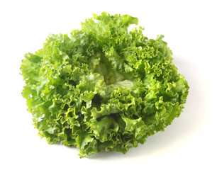 Obraz premium Fresh vegetables, garlic and leaf lettuce. Isolated on white background. Selective focus.