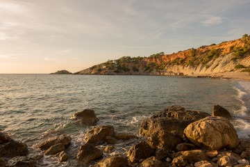 The sunset on the island of Es vedra, Ibiza