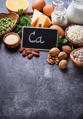 Obraz na płótnie Canvas Set of food that is rich in calcium. 
