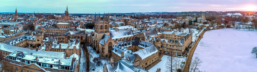 Aerial view of central Oxford, UK