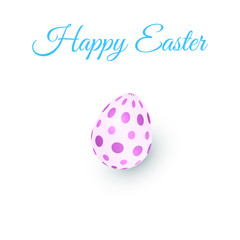 3d egg logo. isolated green symbol of Easter. Text: Happy Easter on white backgraund. vector