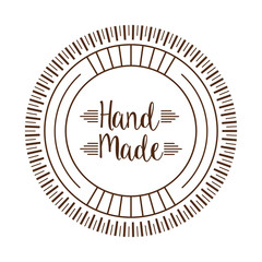 hand made handwriting emblem image vector illustration design