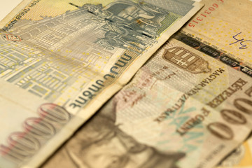 Different kinds Banknotes from the all World in the Detail