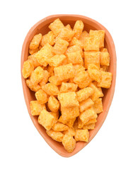 healthy cereal in bowl on white