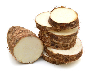 Taro on white background