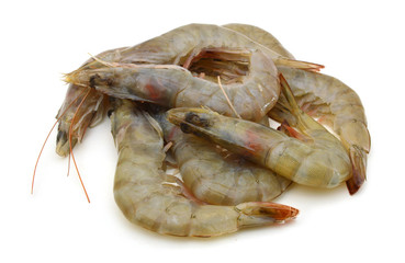 Raw shrimp isolated on white background
