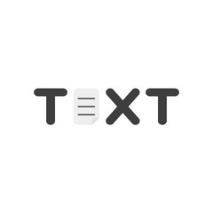 Vector icon concept of text word with written paper