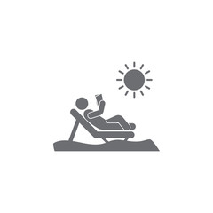 sunbathe reading a book icon. Simple element illustration. sunbathe reading a book symbol design template. Can be used for web and mobile