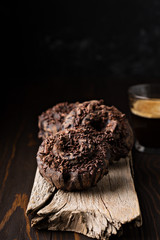 Chocolate donut with espresso