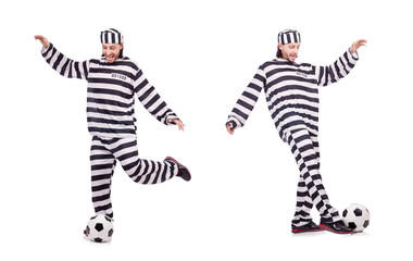 Prison inmate isolated on the white background