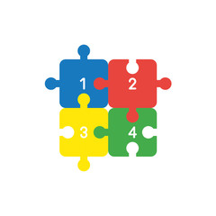 Naklejka premium Vector icon concept of puzzle jigsaw pieces connected