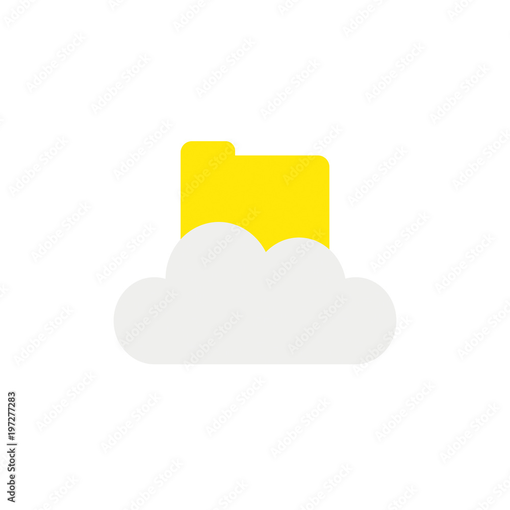 Poster vector icon concept of closed file folder icon on cloud