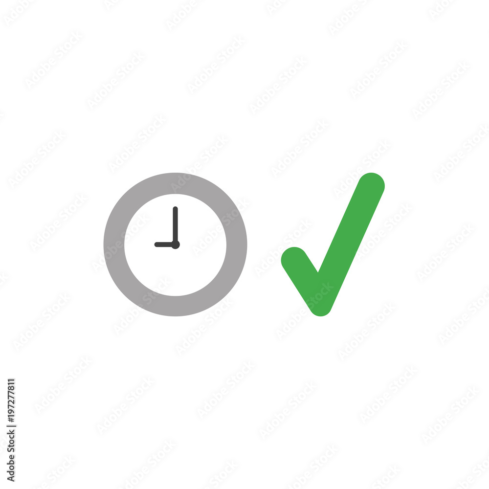 Poster vector icon concept of clock time with check mark