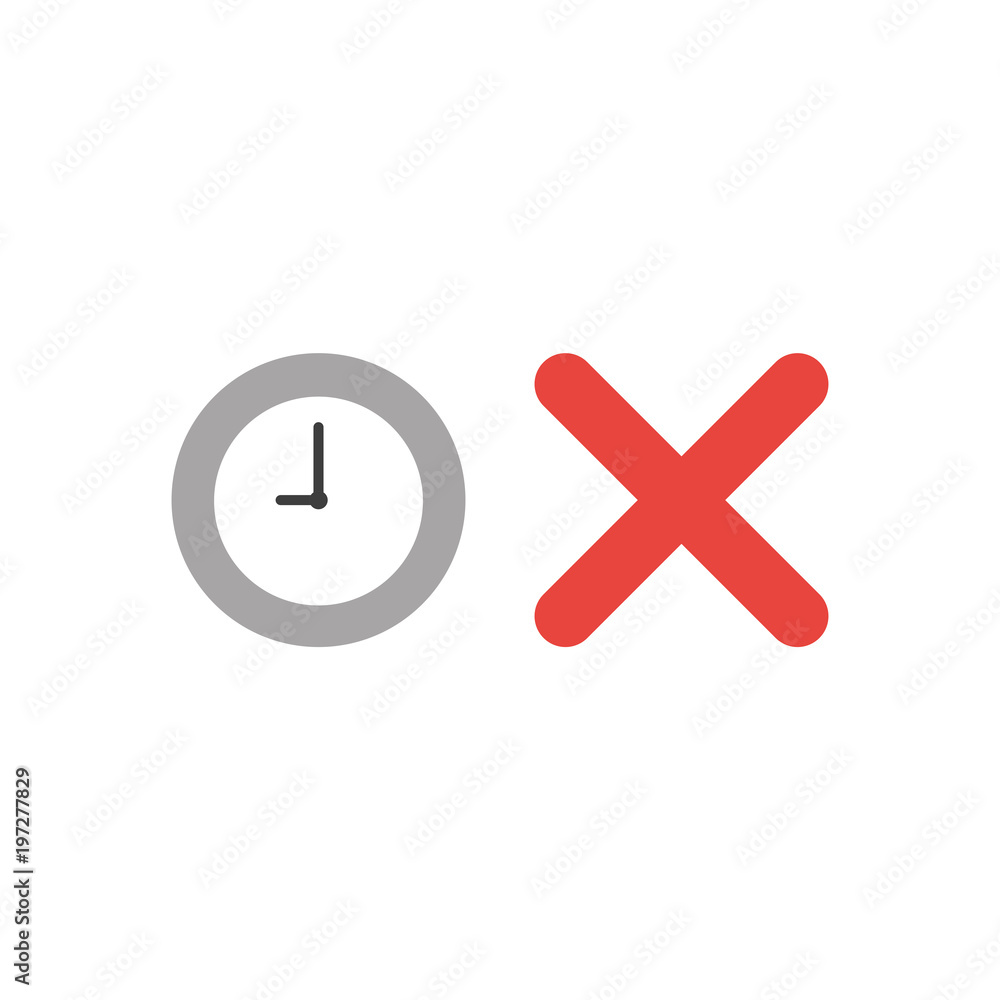 Poster vector icon concept of clock time with x mark