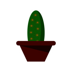 Potted cactus illustration isolated on white