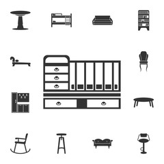 Fototapeta premium Baby bed icon. Detailed set of furniture icons. Premium quality graphic design. One of the collection icons for websites, web design, mobile app