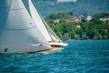 Regatta at lake constance in spring colors