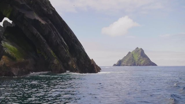 Scenic View Of Skellig Michael And Atlantic Ocean
