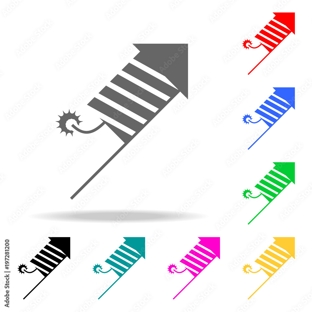 Poster firework icon. elements of party multi colored icons. premium quality graphic design icon. simple ic