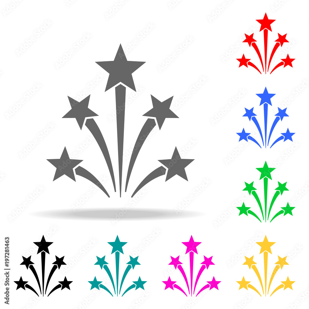 Poster firework icon. elements of party multi colored icons. premium quality graphic design icon. simple ic