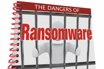 Dangers of Ransomware Internet Cyber Attacks Book 3d Illustration