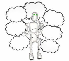 Robot Speech Bubbles Blank Copy Space 3d Illustration
